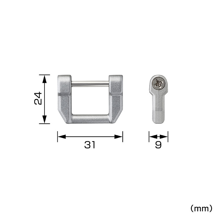カスタムセフホルダー用安全ロープ取付環 金属 寸法図