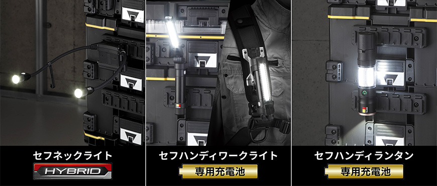 セフネックライト、セフハンディワークライト、セフハンディランタン：使用イメージ
