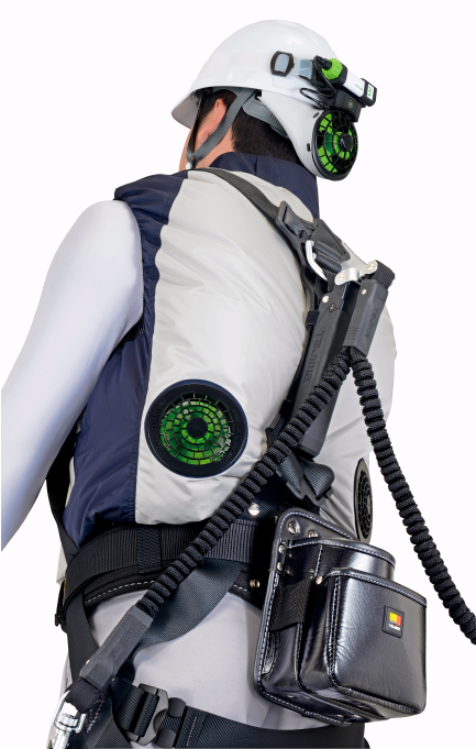 風雅ベストと風雅ヘッド2の装着イメージ