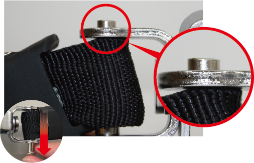 不良品:リベットが片側潰れていない